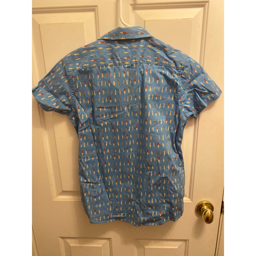 Brand New Cotton and Co Boys Size 12 Surfboard Print Short Sleeve Poplin Shirt - Picture 4 of 4
